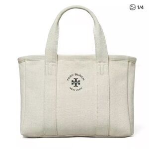 Tory Burch Mini Beige Canvas Tote